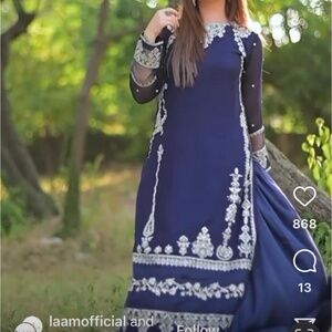 Beautiful embroidered wedding wear chiffon